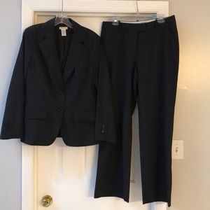 Black pinstripe suit